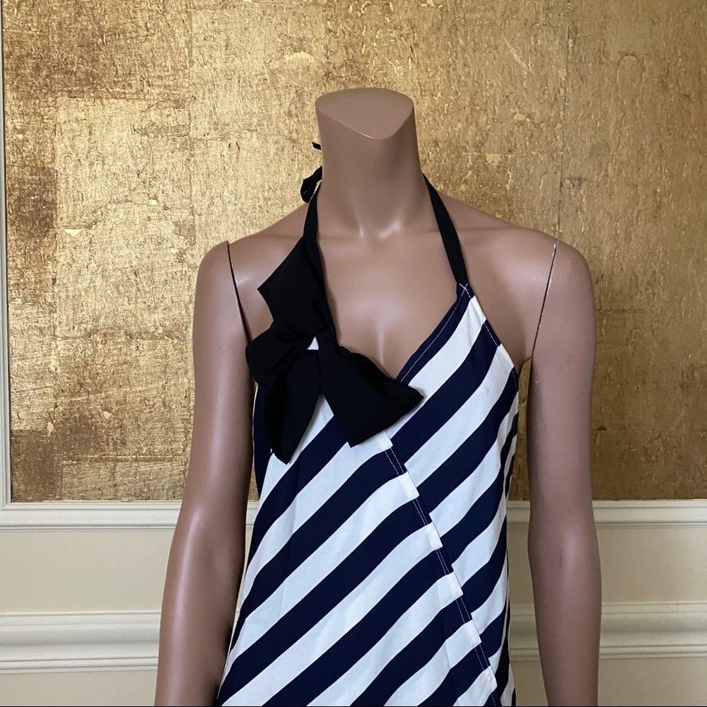 NWT Minkie Y2K blue white strips open back tunic OS - Picture 8 of 12